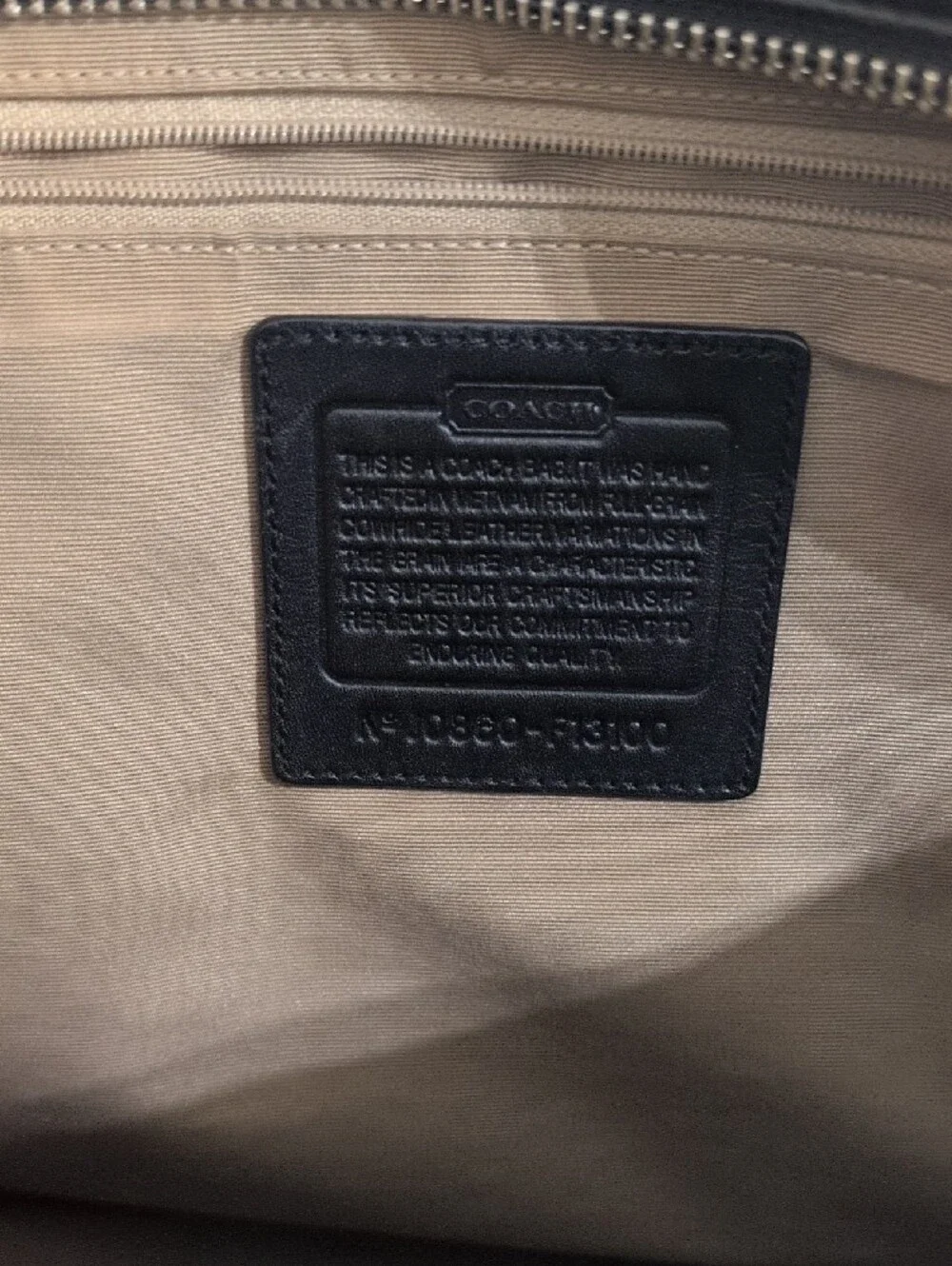 Coach Black Leather Duffel Bag with Contrast Stitching
